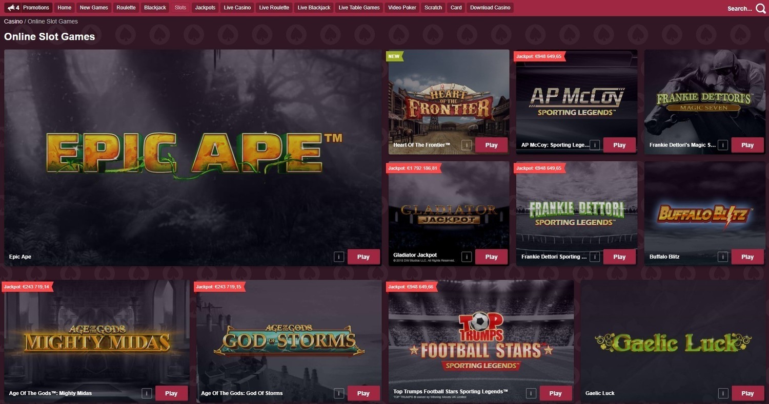 Giochi e software Paddy Power Casino