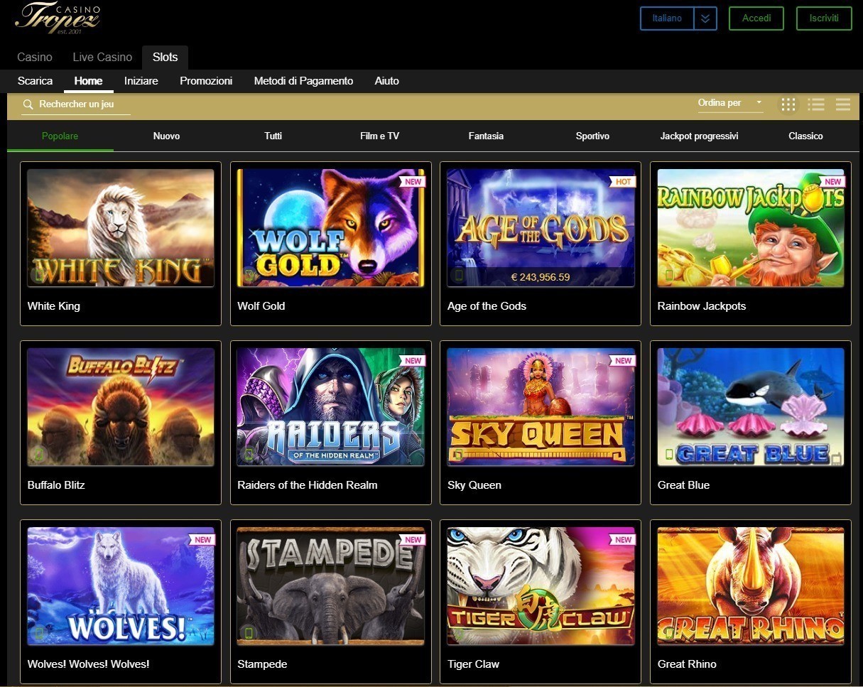 Giochi e software Casino Tropez