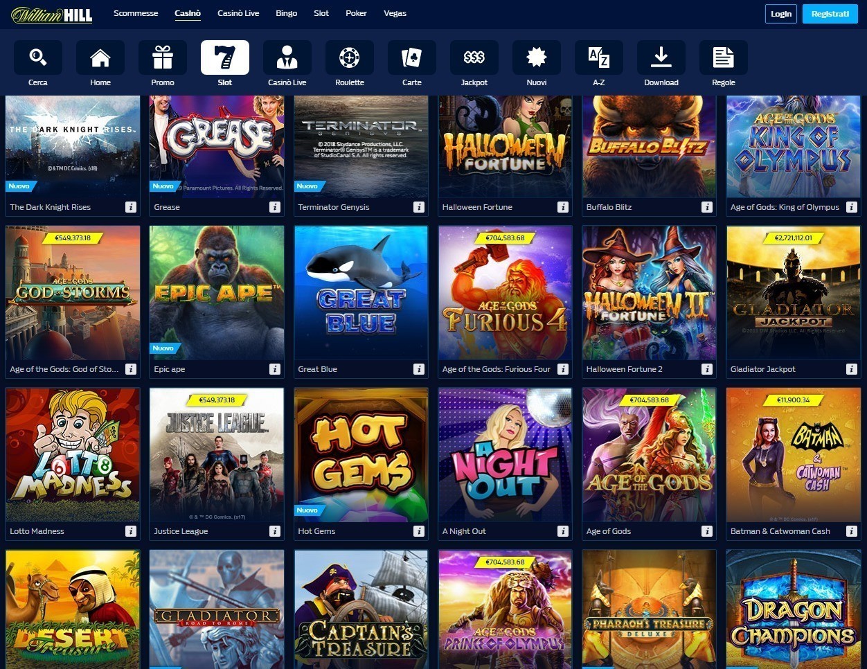 Giochi e software William Hill Casino